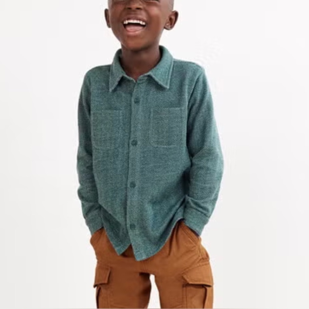 Hanna Andersson Teal Button Down Shirt for Kids